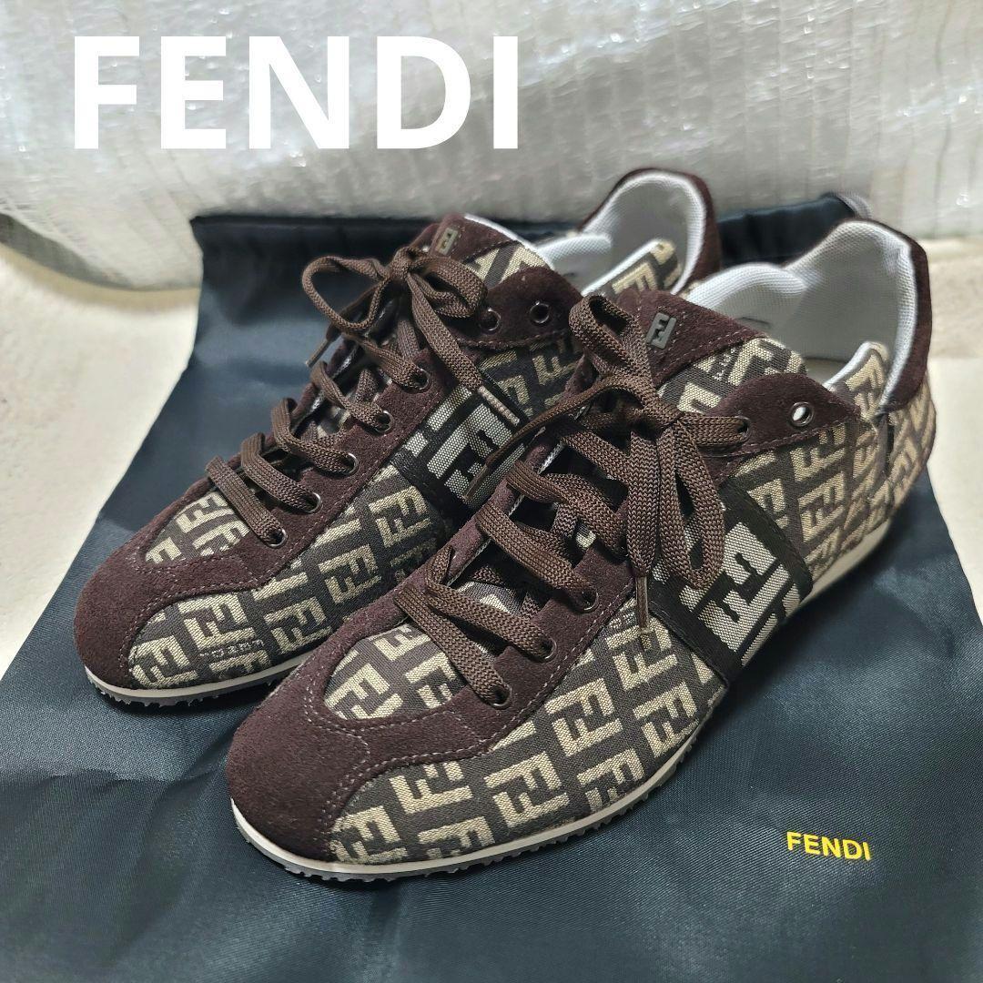 FENDI Sneakers Shoes Low-Cut FF Zucca EU 37 US 7 Authentic