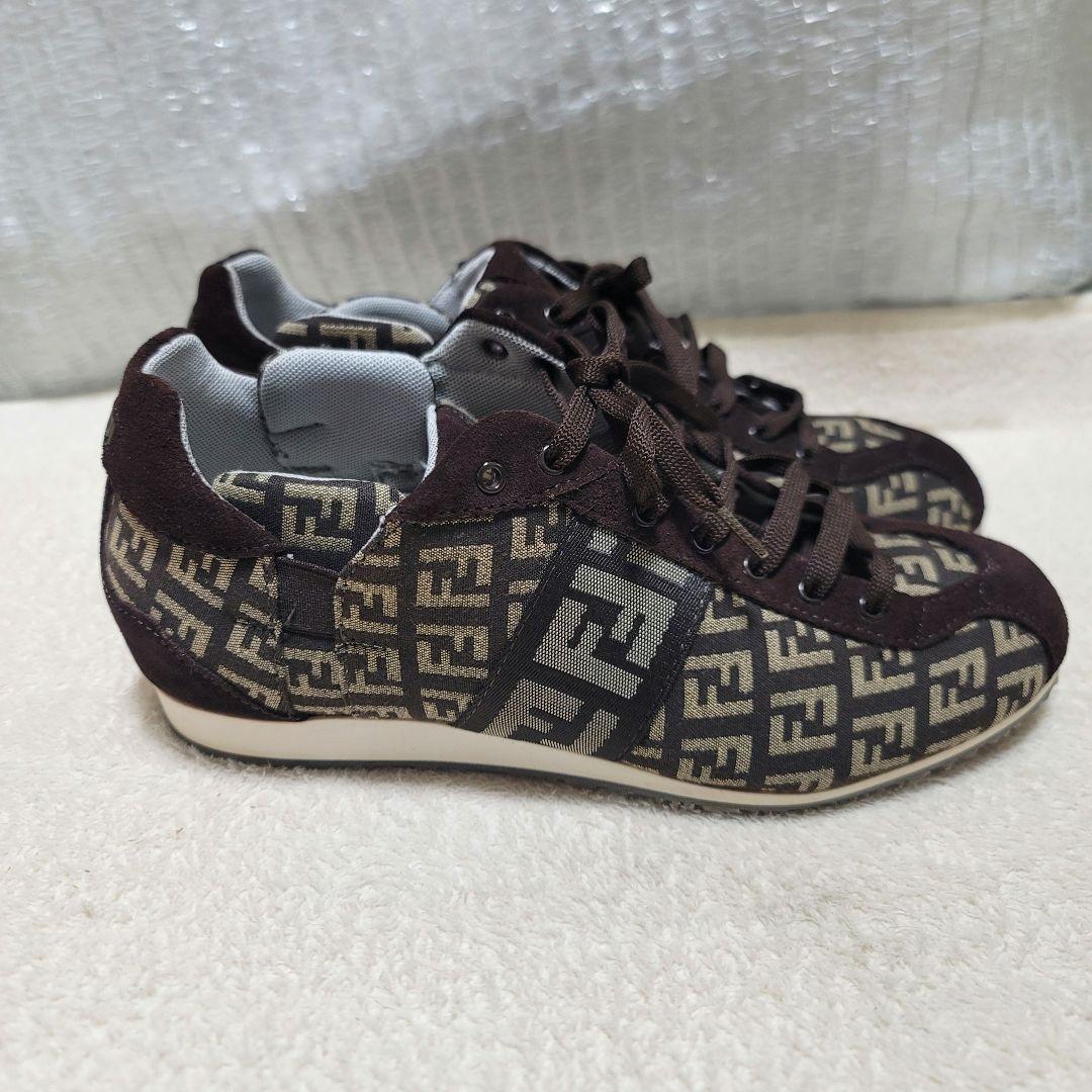 FENDI Sneakers Shoes Low-Cut FF Zucca EU 37 US 7 Authentic