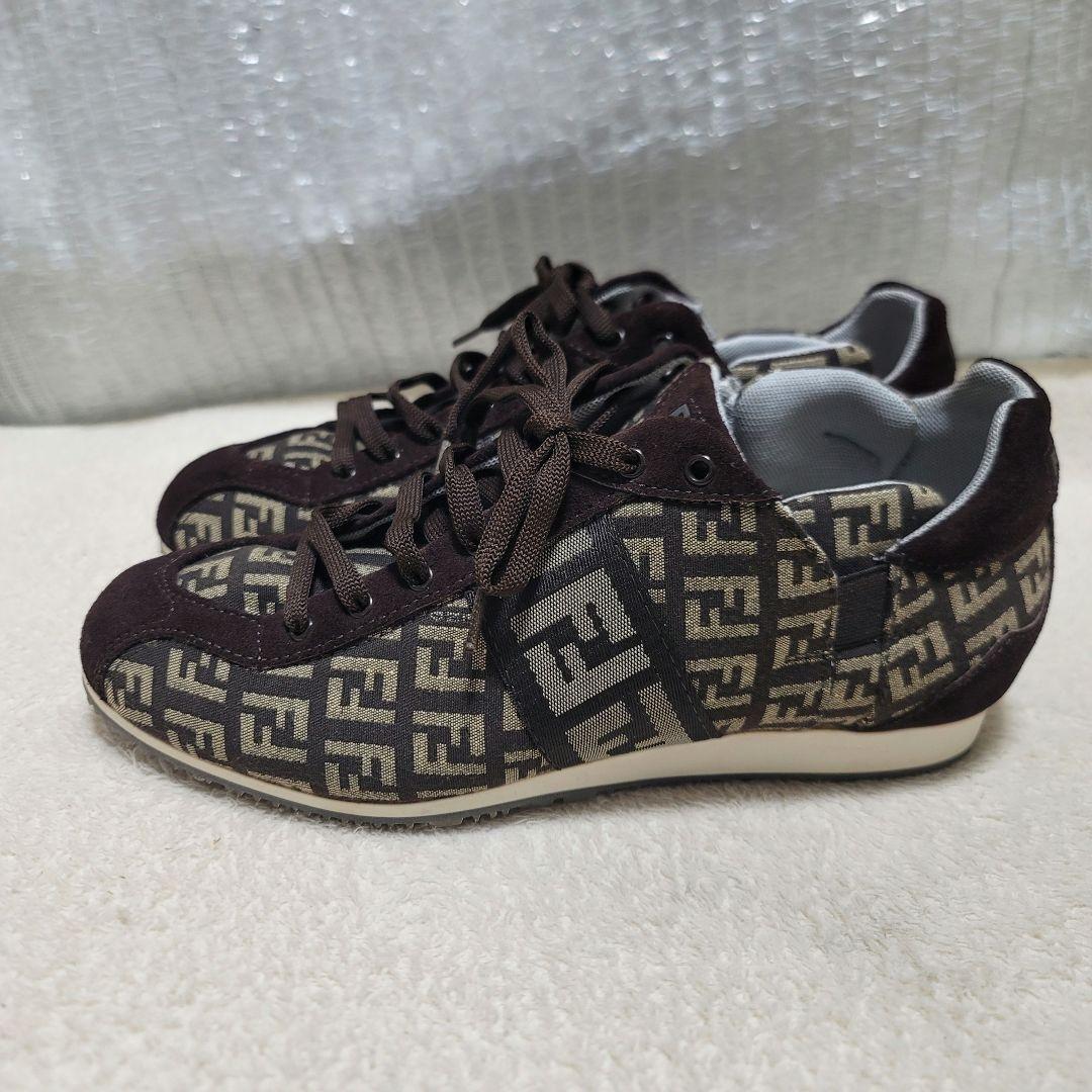 FENDI Sneakers Shoes Low-Cut FF Zucca EU 37 US 7 Authentic