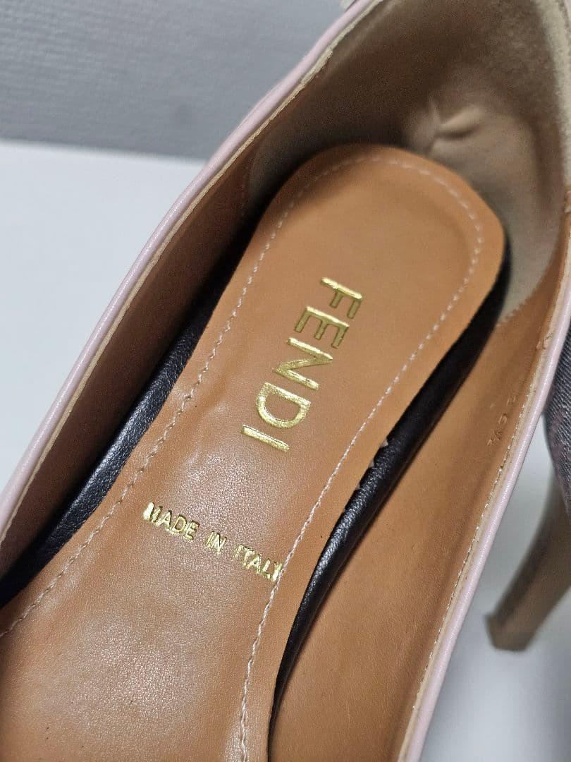 FENDI Shoes Pumps Heel FF Zucca EU 36.5 US 6.5 Canvas Leather Multicolor Auth
