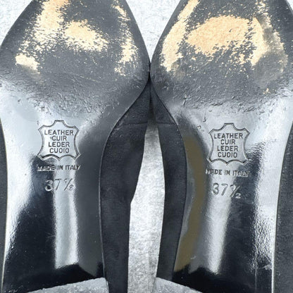 FENDI Flat Shoes Pumps EU 37.5 US 7.5 Suede Black Authentic