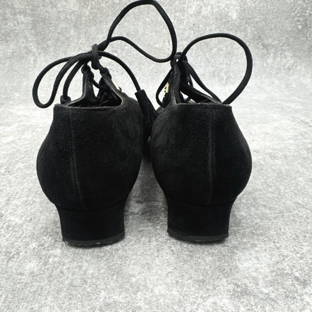 FENDI Flat Shoes Pumps EU 37.5 US 7.5 Suede Black Authentic