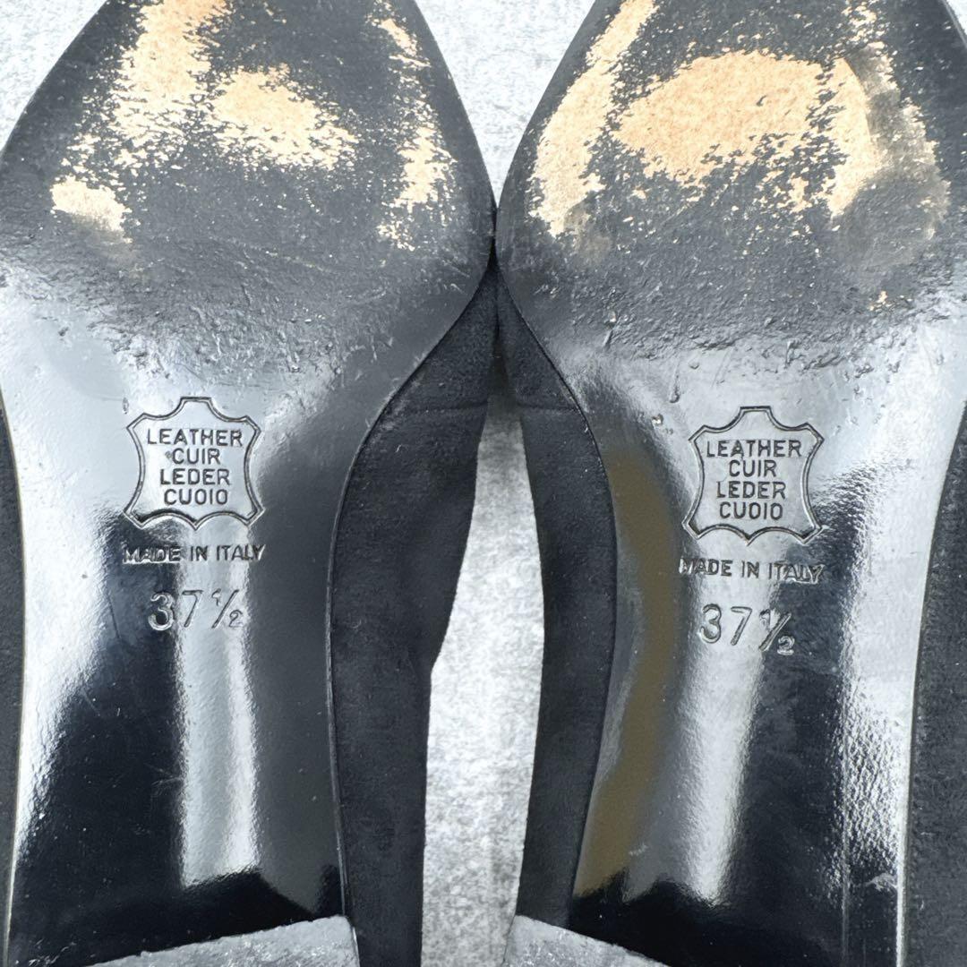 FENDI Flat Shoes Pumps EU 37.5 US 7.5 Suede Black Authentic