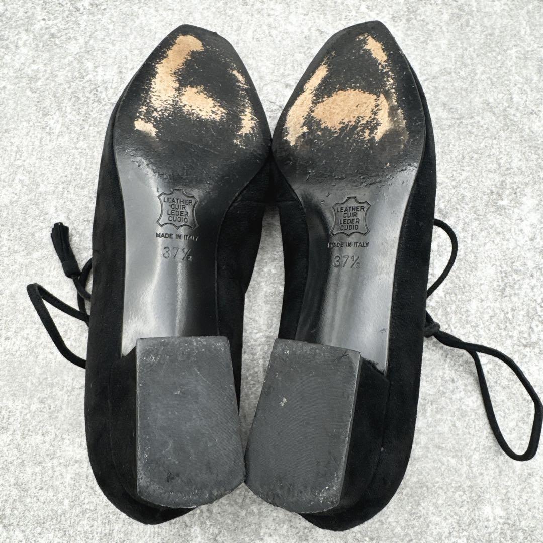 FENDI Flat Shoes Pumps EU 37.5 US 7.5 Suede Black Authentic