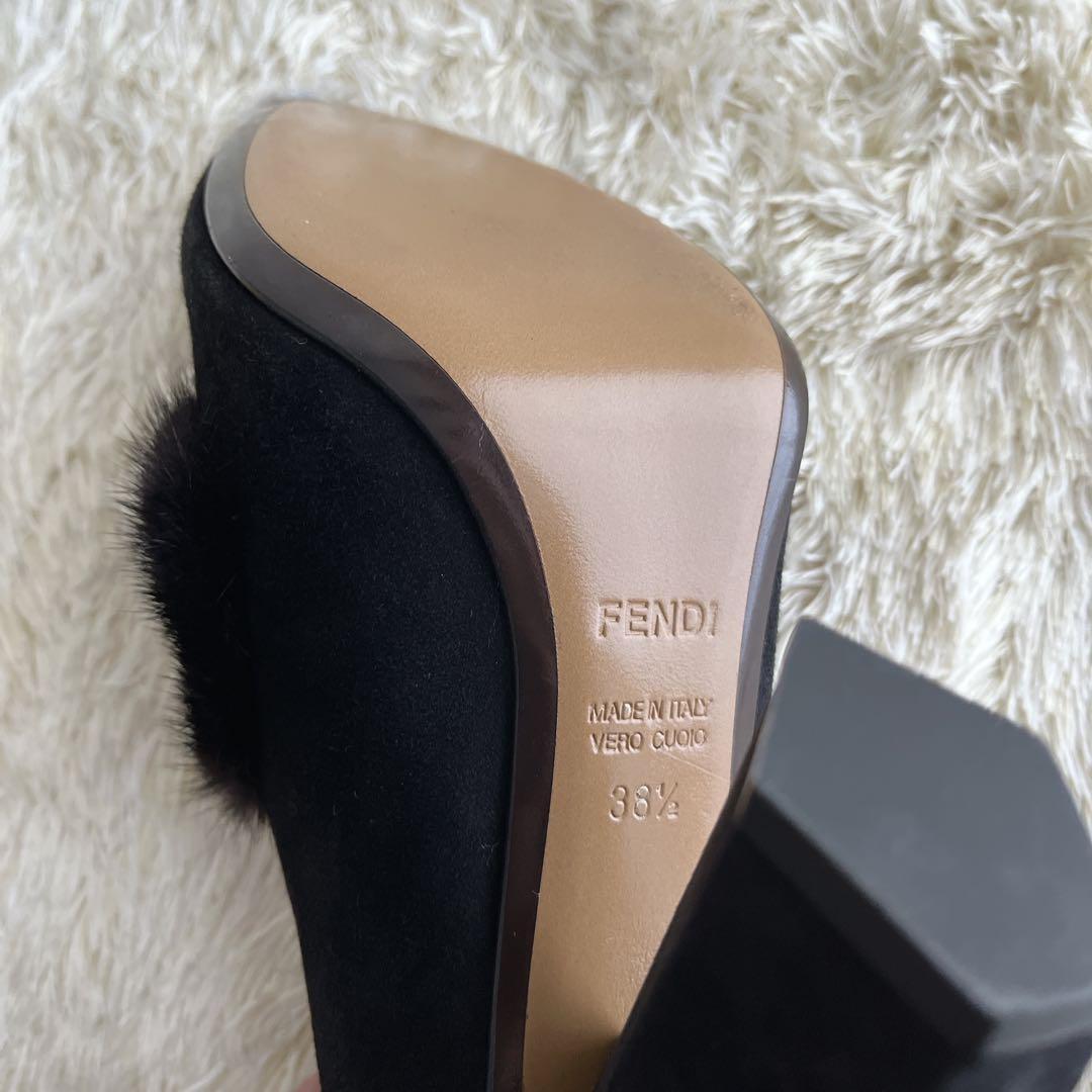 FENDI Shoes Pumps Heel EU 38.5 US 8.5 Black Authentic