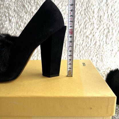 FENDI Shoes Pumps Heel EU 38.5 US 8.5 Black Authentic