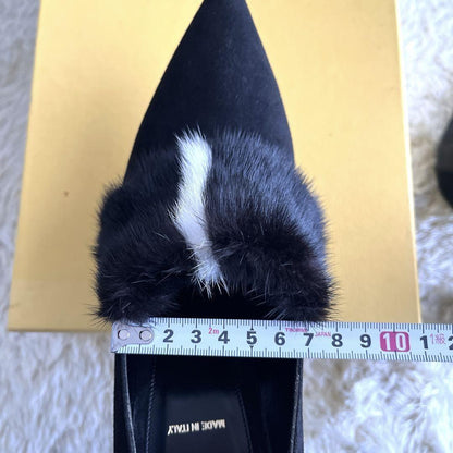 FENDI Shoes Pumps Heel EU 38.5 US 8.5 Black Authentic