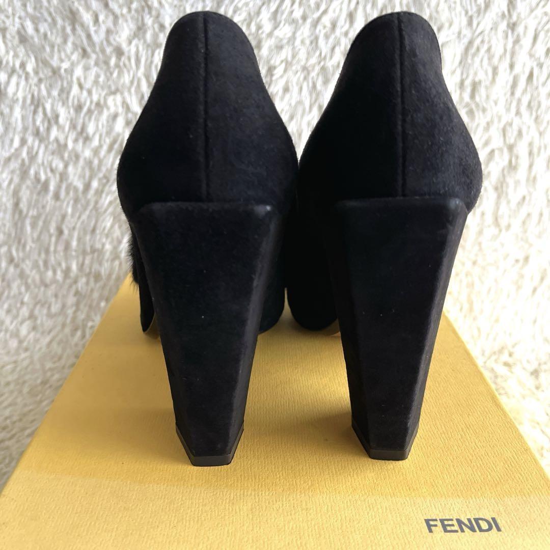 FENDI Shoes Pumps Heel EU 38.5 US 8.5 Black Authentic