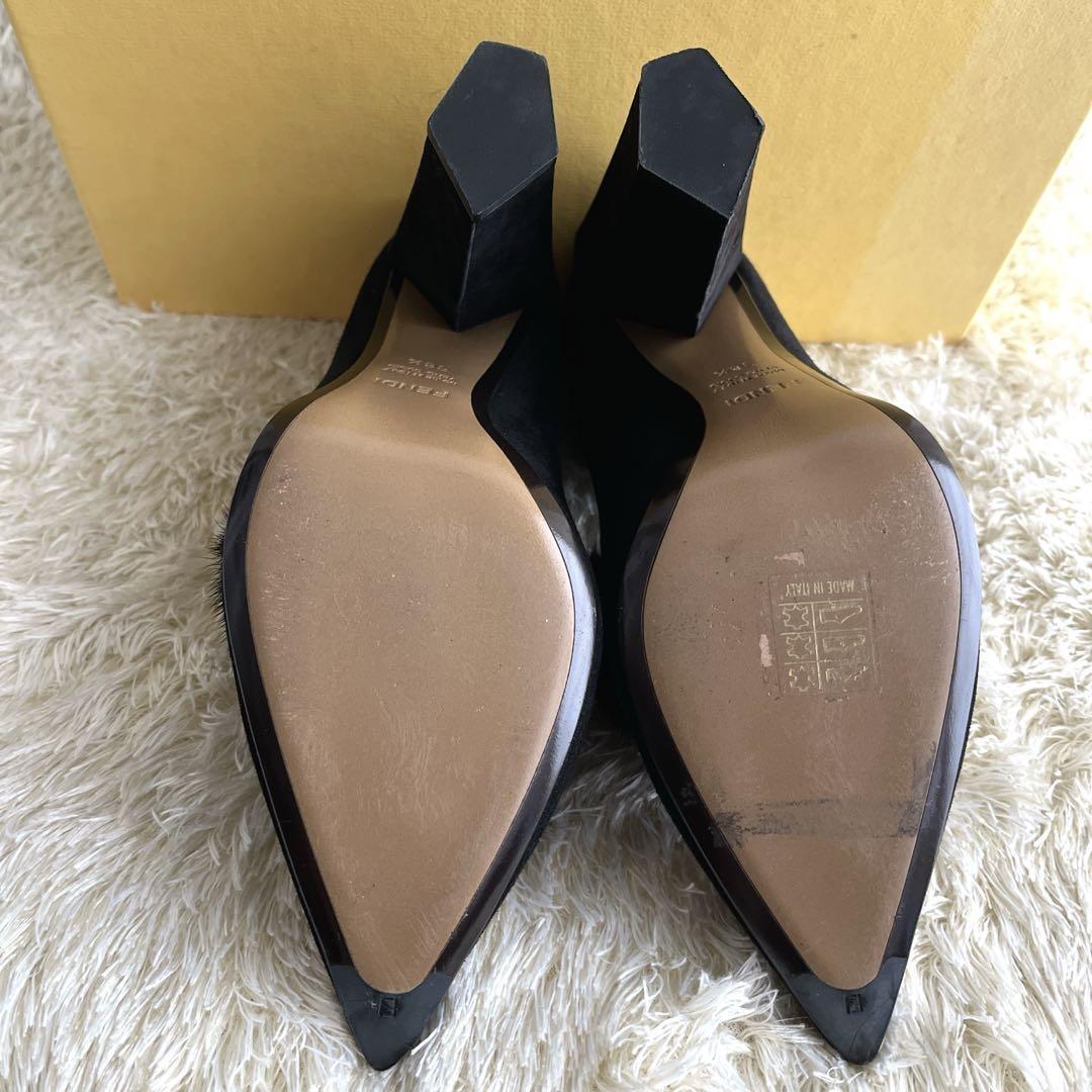 FENDI Shoes Pumps Heel EU 38.5 US 8.5 Black Authentic