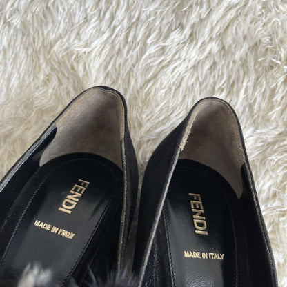 FENDI Shoes Pumps Heel EU 38.5 US 8.5 Black Authentic