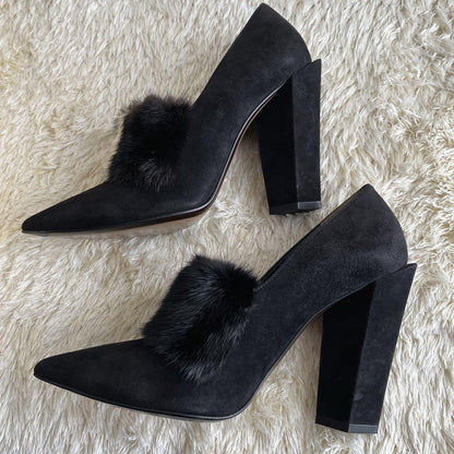 FENDI Shoes Pumps Heel EU 38.5 US 8.5 Black Authentic