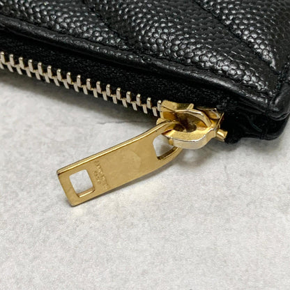 Saint Laurent  YSL Coin Case Cassandra Logo Card Holder Wallet Purse Used Auth