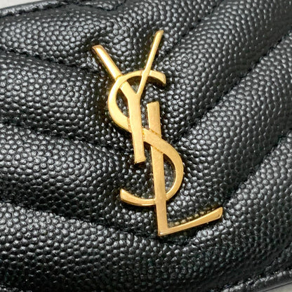 Saint Laurent  YSL Coin Case Cassandra Logo Card Holder Wallet Purse Used Auth