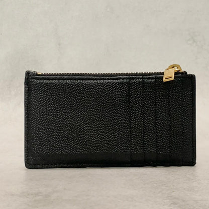 Saint Laurent  YSL Coin Case Cassandra Logo Card Holder Wallet Purse Used Auth