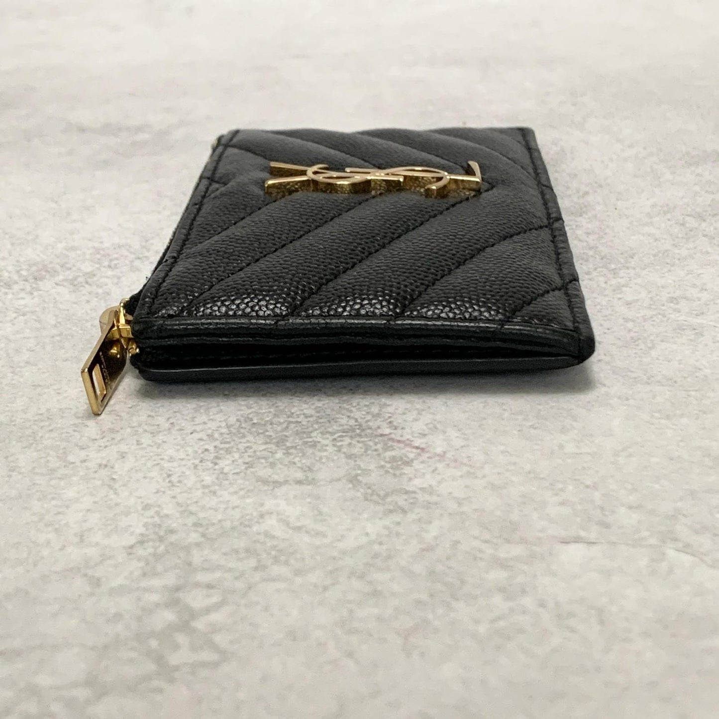 Saint Laurent  YSL Coin Case Cassandra Logo Card Holder Wallet Purse Used Auth