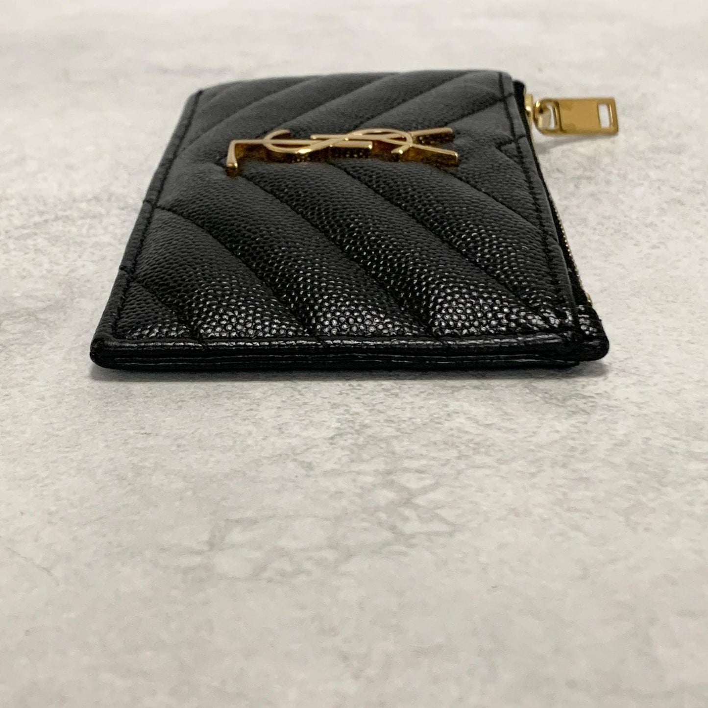 Saint Laurent  YSL Coin Case Cassandra Logo Card Holder Wallet Purse Used Auth