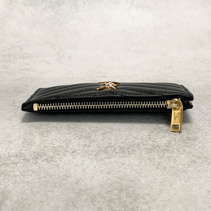 Saint Laurent  YSL Coin Case Cassandra Logo Card Holder Wallet Purse Used Auth