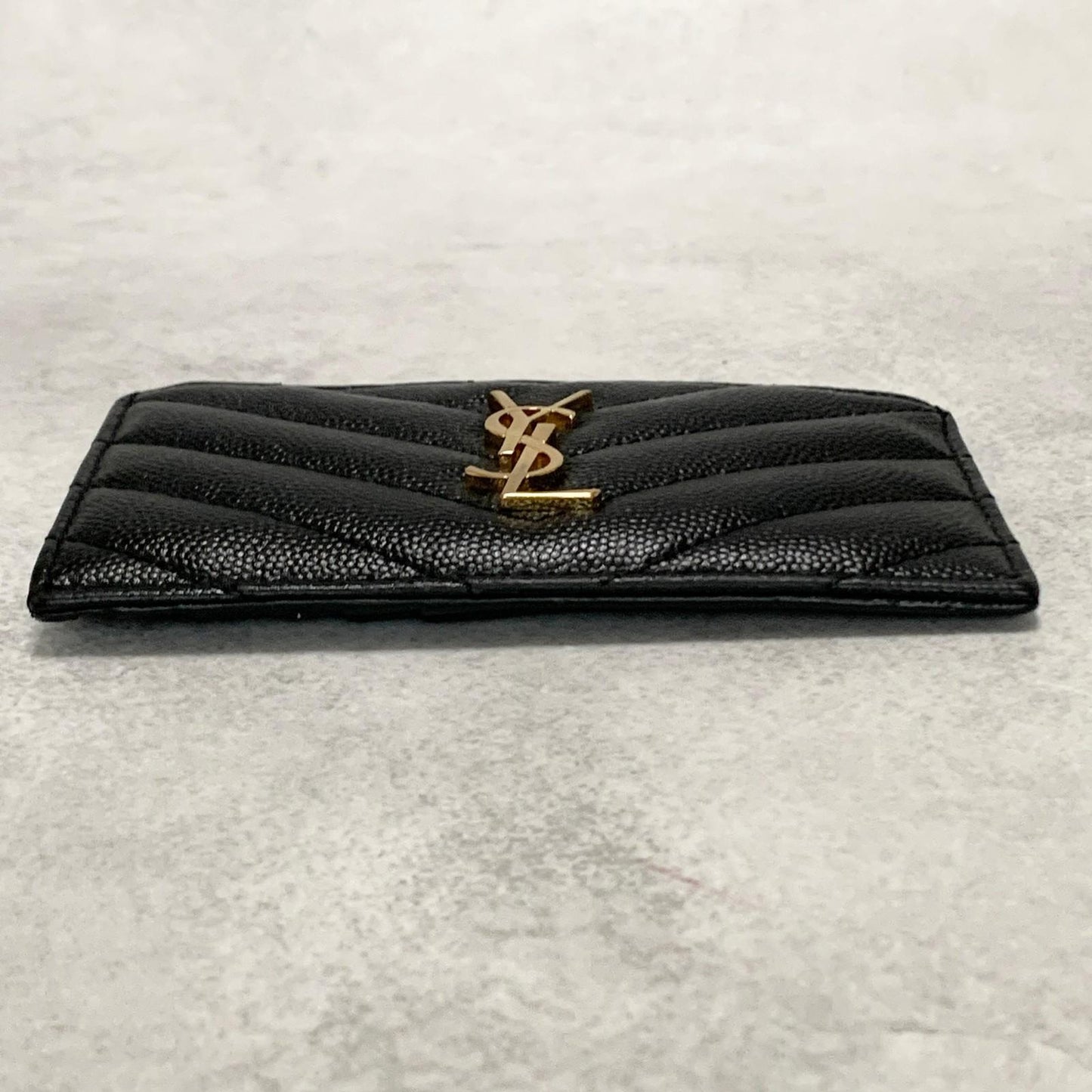 Saint Laurent  YSL Coin Case Cassandra Logo Card Holder Wallet Purse Used Auth