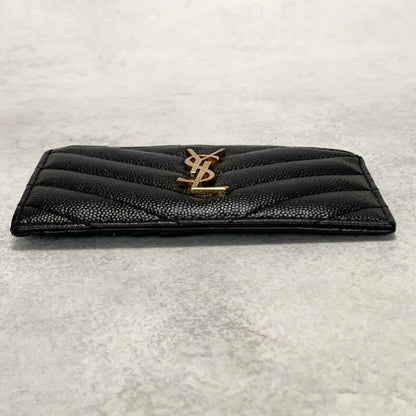 Saint Laurent  YSL Coin Case Cassandra Logo Card Holder Wallet Purse Used Auth