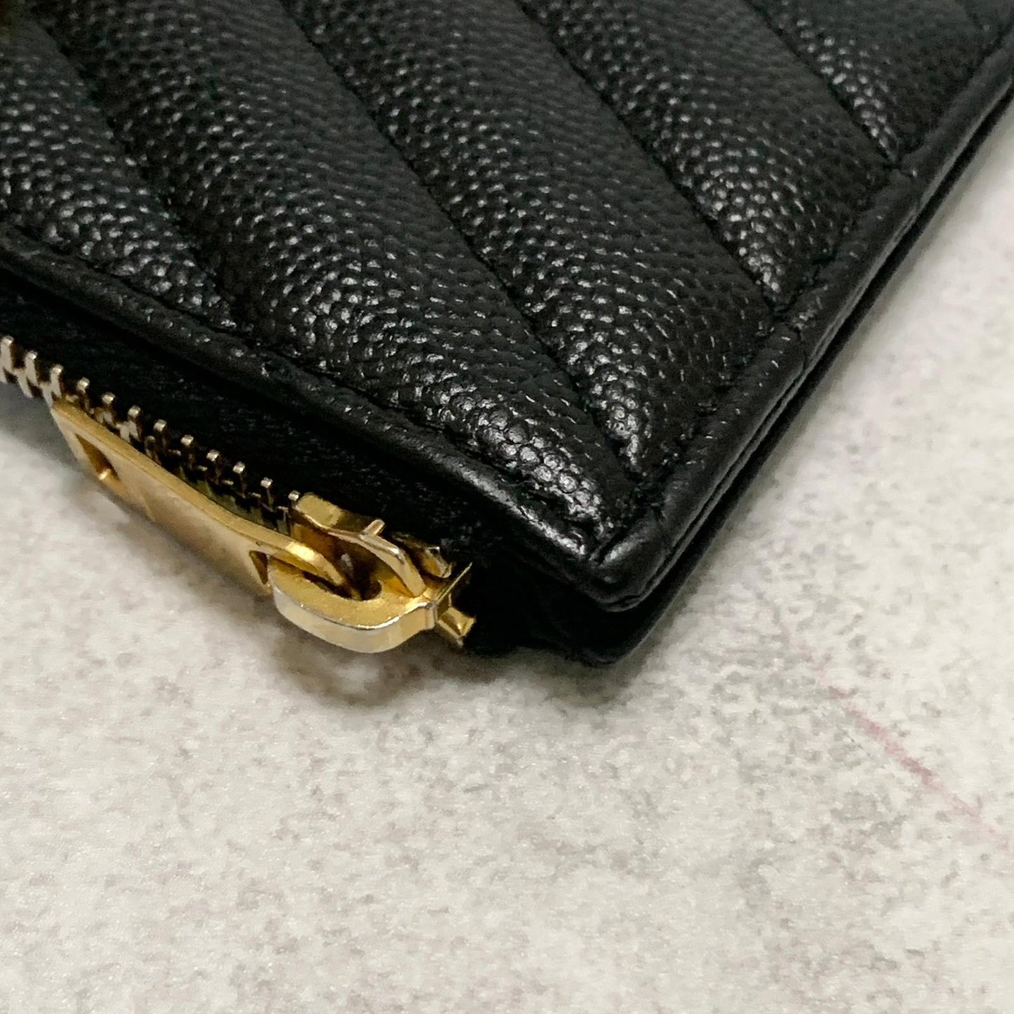 Saint Laurent  YSL Coin Case Cassandra Logo Card Holder Wallet Purse Used Auth