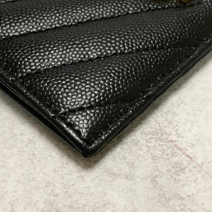 Saint Laurent  YSL Coin Case Cassandra Logo Card Holder Wallet Purse Used Auth