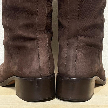 FENDI Boots Shoes EU 37.5 US 7.5 Leather Chocolate Brown Authentic