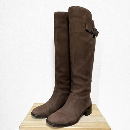 FENDI Boots Shoes EU 37.5 US 7.5 Leather Chocolate Brown Authentic