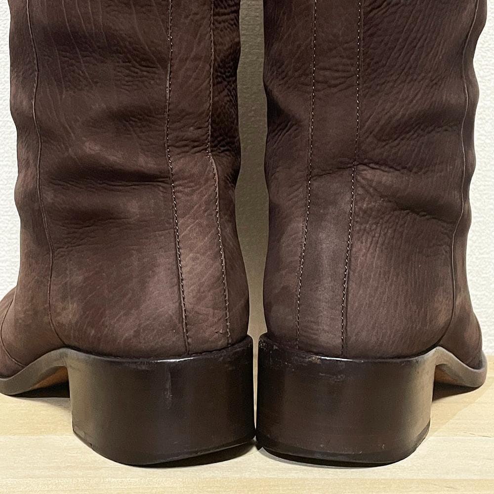 FENDI Boots Shoes EU 37.5 US 7.5 Leather Chocolate Brown Authentic