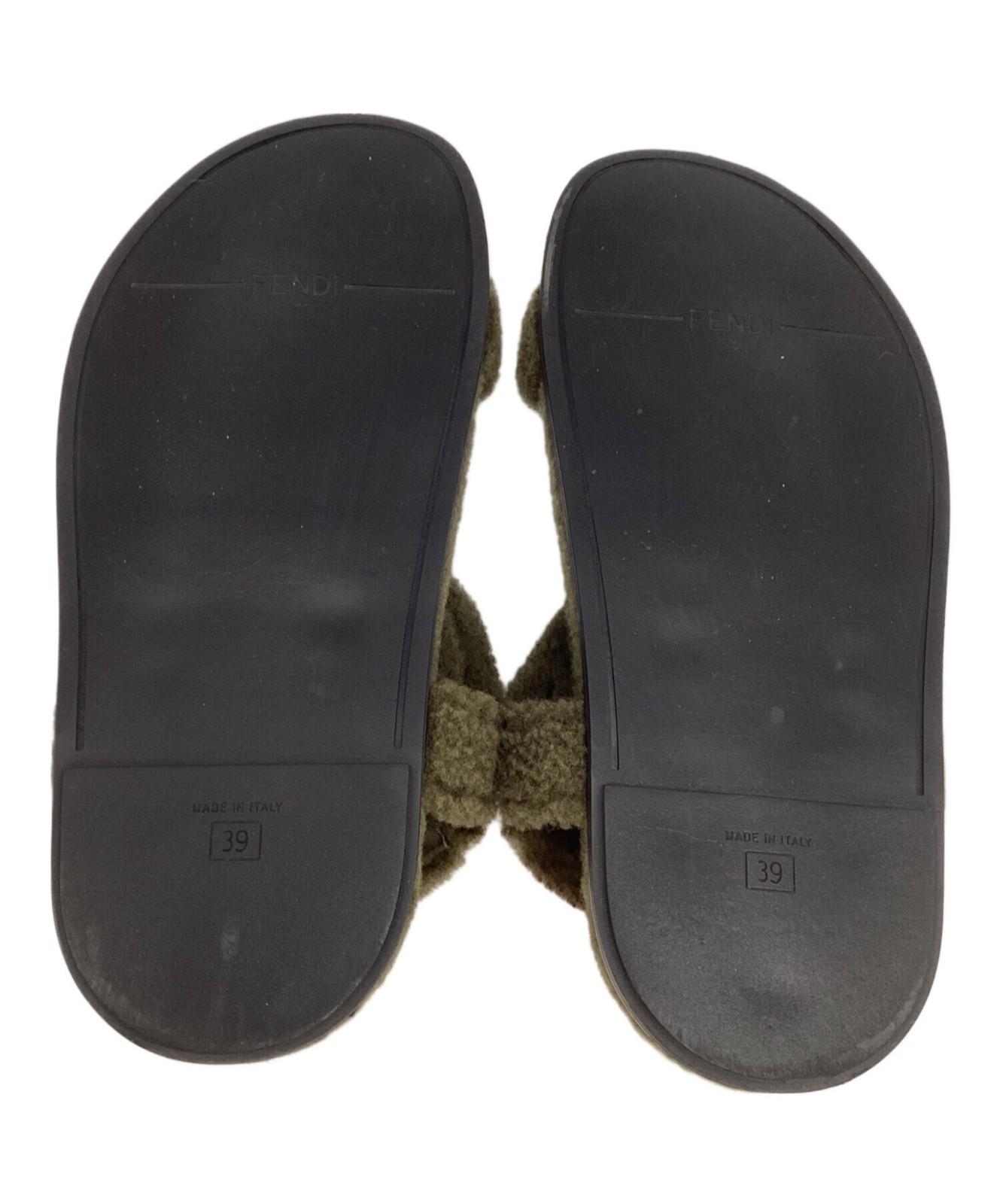 FENDI Boa Sandals Shoes EU 39 US 9 Green Authentic