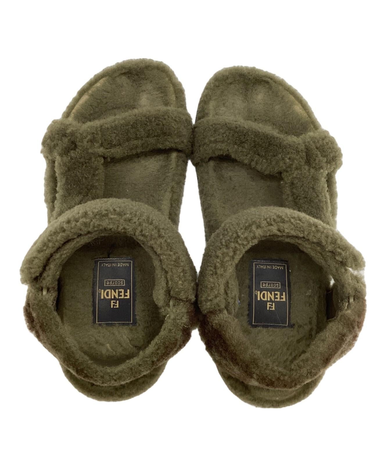 FENDI Boa Sandals Shoes EU 39 US 9 Green Authentic