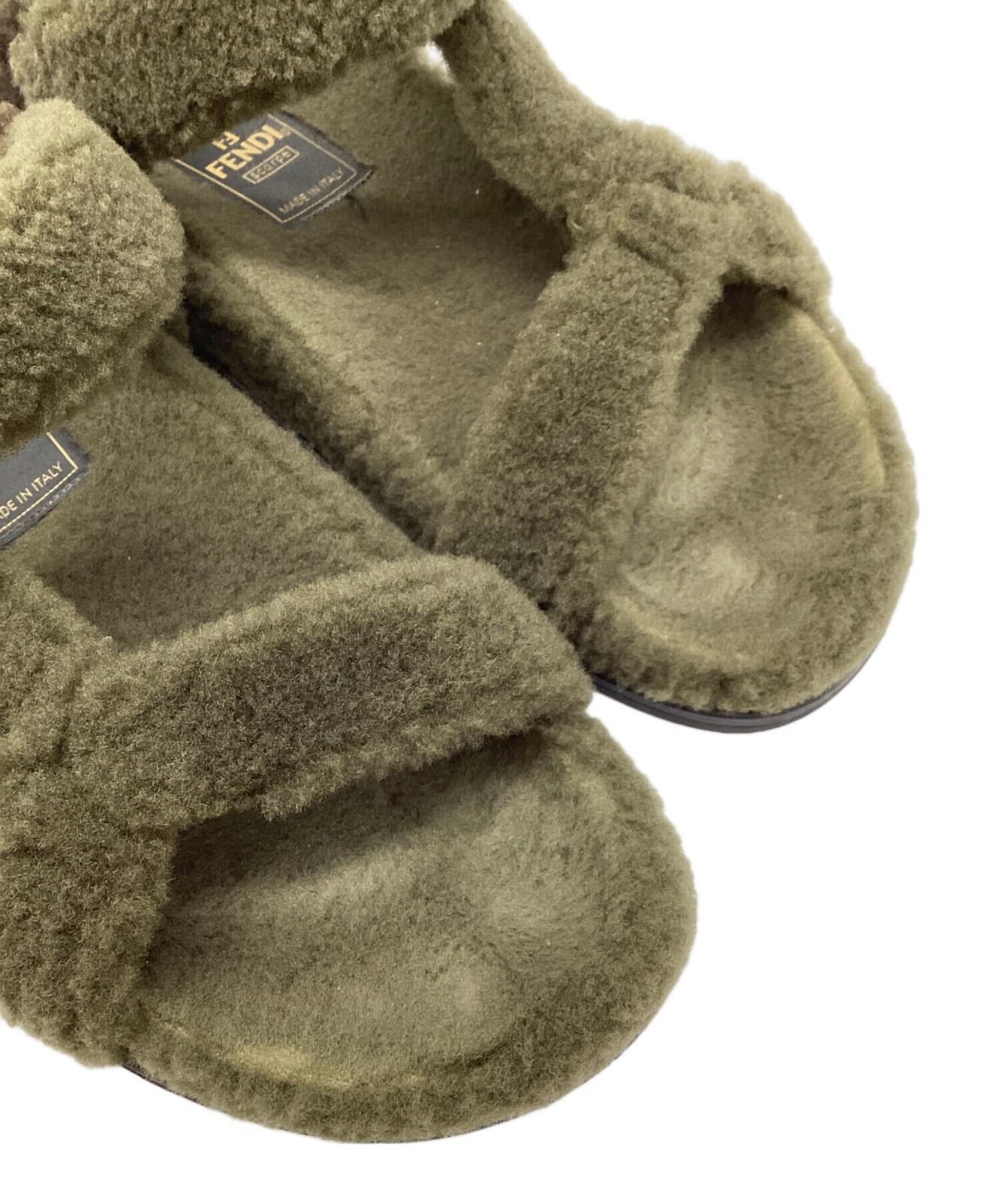 FENDI Boa Sandals Shoes EU 39 US 9 Green Authentic