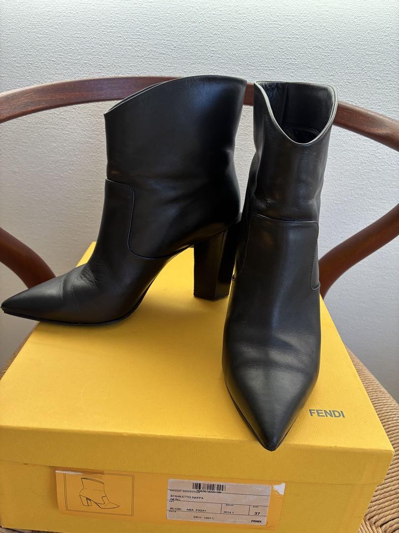 FENDI Short Boots Shoes EU 37 US 7 Black Authentic