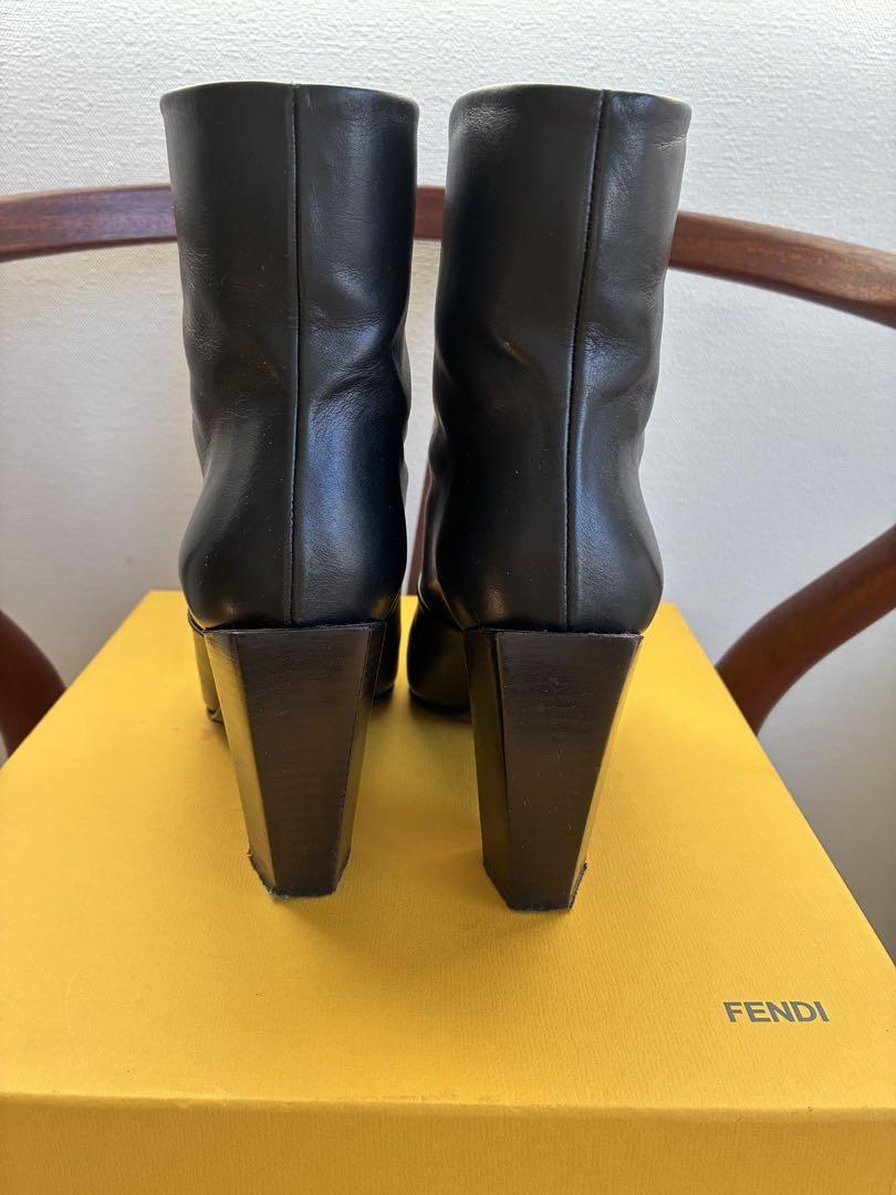 FENDI Short Boots Shoes EU 37 US 7 Black Authentic