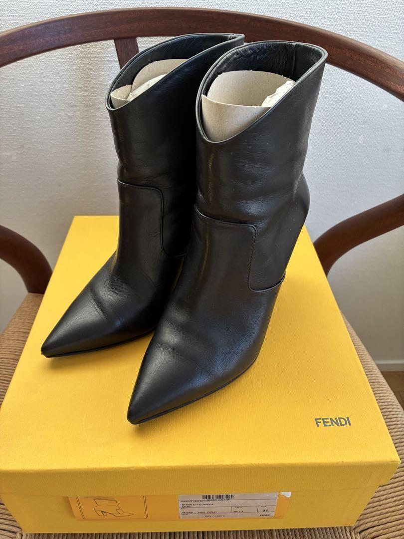 FENDI Short Boots Shoes EU 37 US 7 Black Authentic