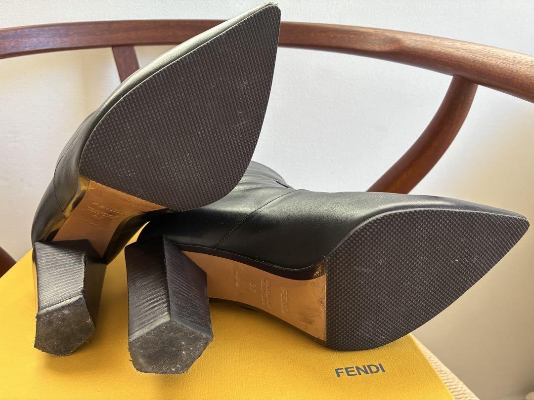 FENDI Short Boots Shoes EU 37 US 7 Black Authentic