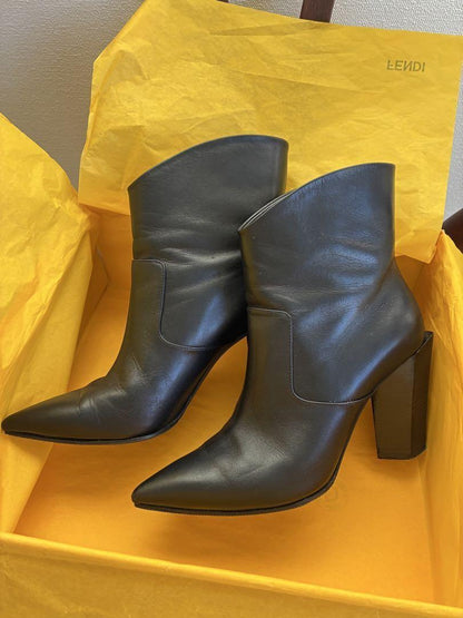FENDI Short Boots Shoes EU 37 US 7 Black Authentic
