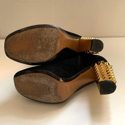 FENDI Short Boots Shoes EU 35.5 US 5.5 Suede Black Authentic