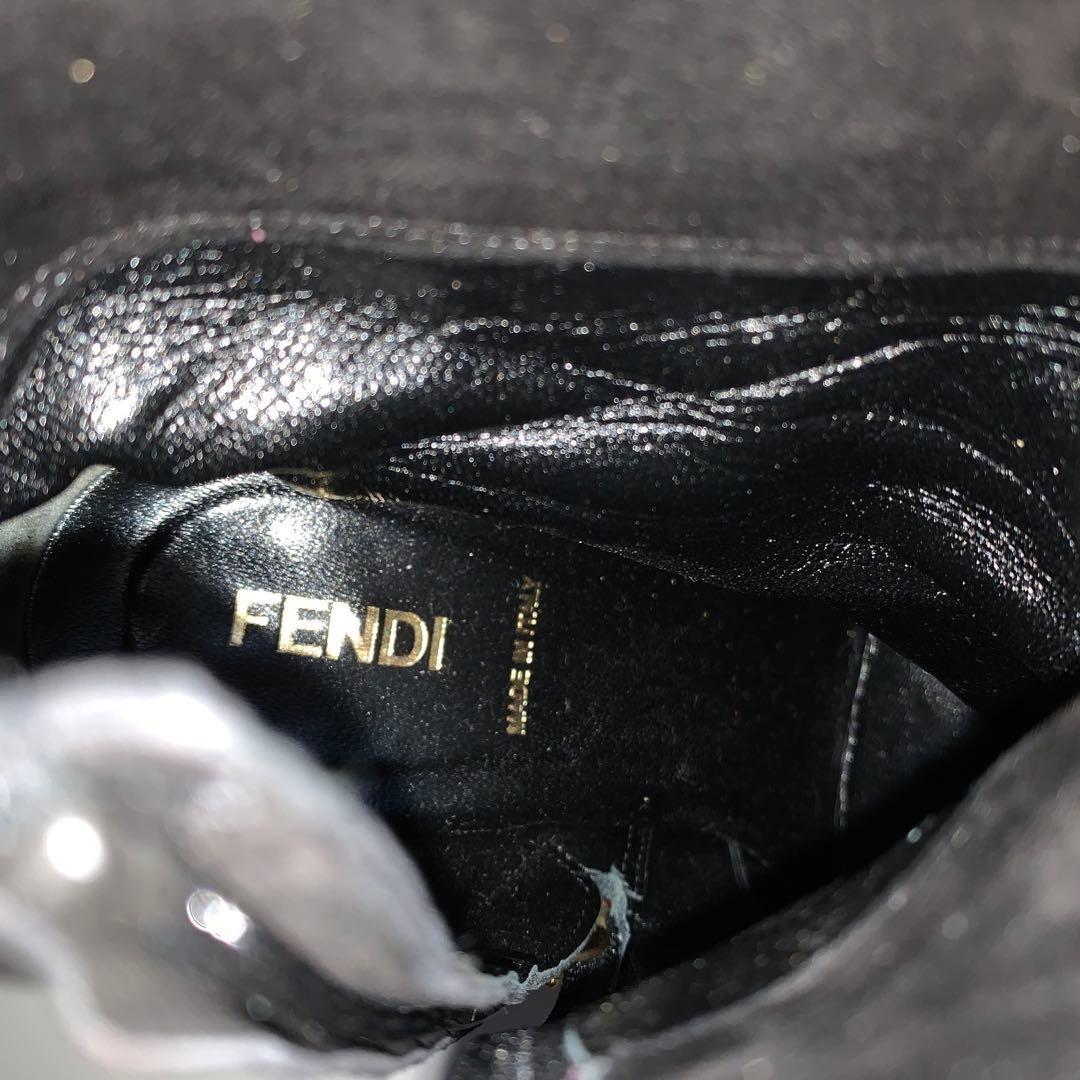 FENDI Short Boots Shoes EU 35.5 US 5.5 Suede Black Authentic
