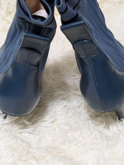 FENDI Sock Boots Shoes EU 35 US 5 Navy Authentic
