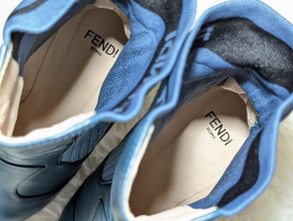 FENDI Sock Boots Shoes EU 35 US 5 Navy Authentic