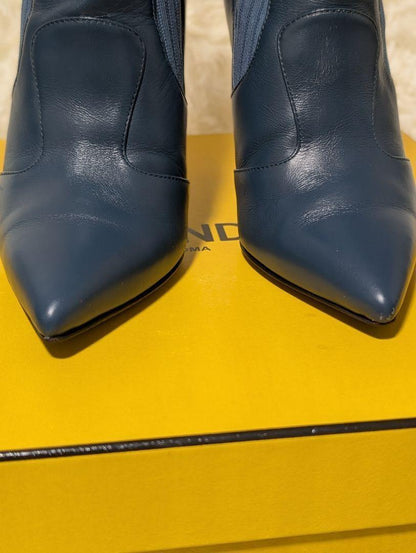 FENDI Sock Boots Shoes EU 35 US 5 Navy Authentic