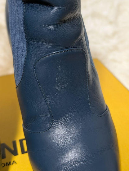 FENDI Sock Boots Shoes EU 35 US 5 Navy Authentic
