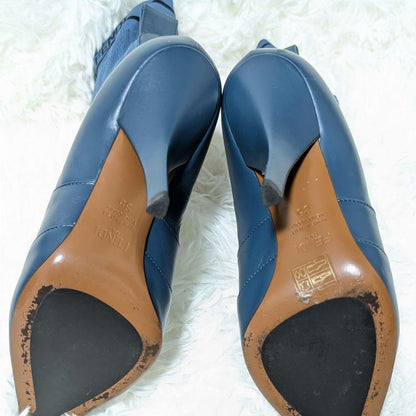 FENDI Sock Boots Shoes EU 35 US 5 Navy Authentic