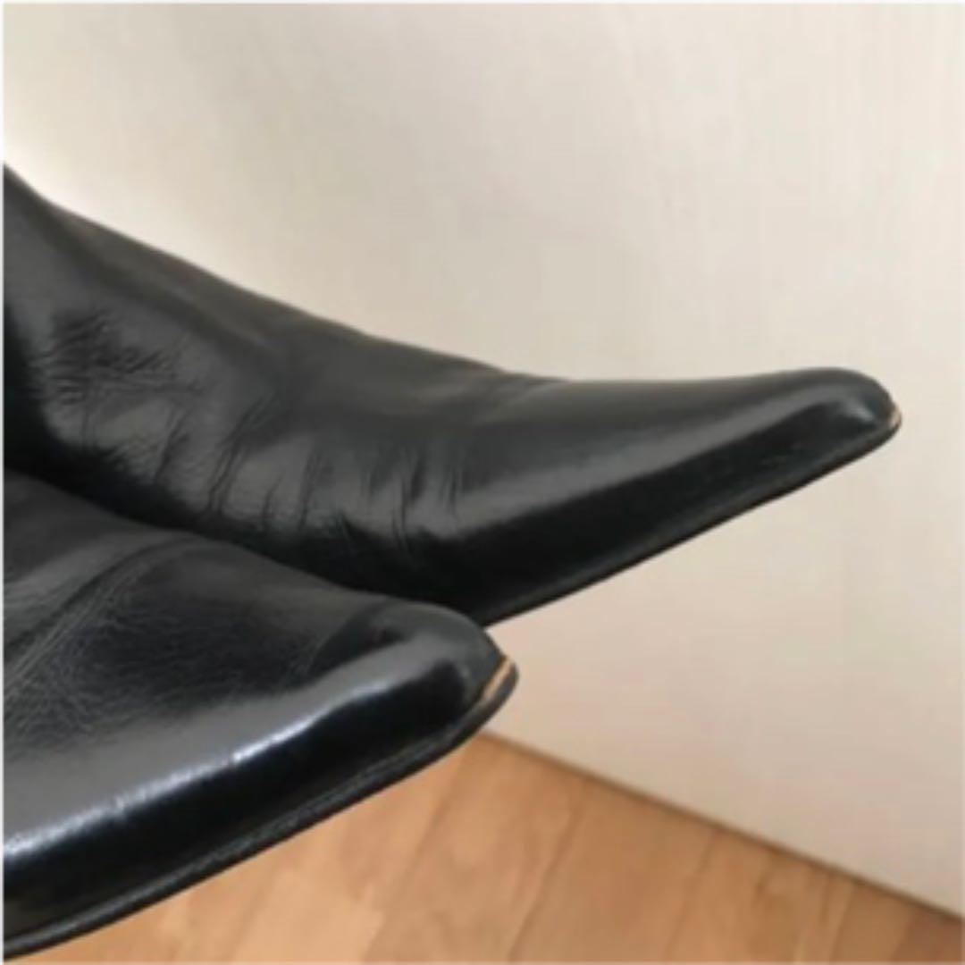 FENDI Long Boots Shoes EU 38 US 8 Leather Black Authentic