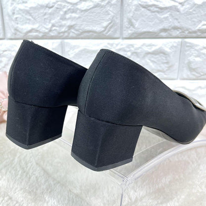 FENDI Shoes Pumps Heel FF EU 36 US 6 Black Authentic