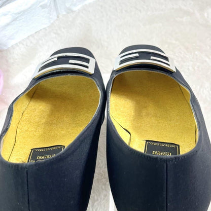 FENDI Shoes Pumps Heel FF EU 36 US 6 Black Authentic