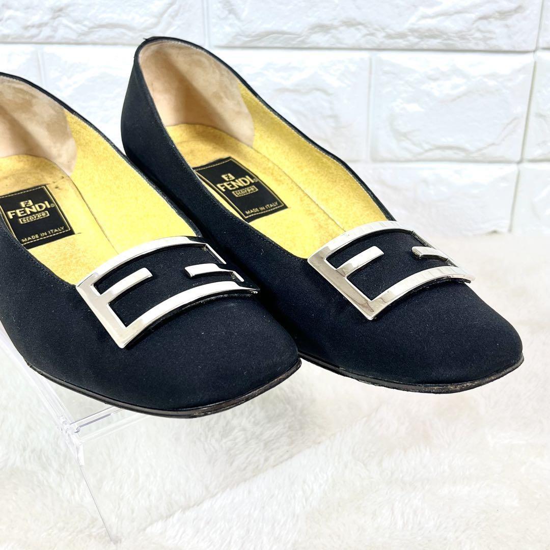 FENDI Shoes Pumps Heel FF EU 36 US 6 Black Authentic