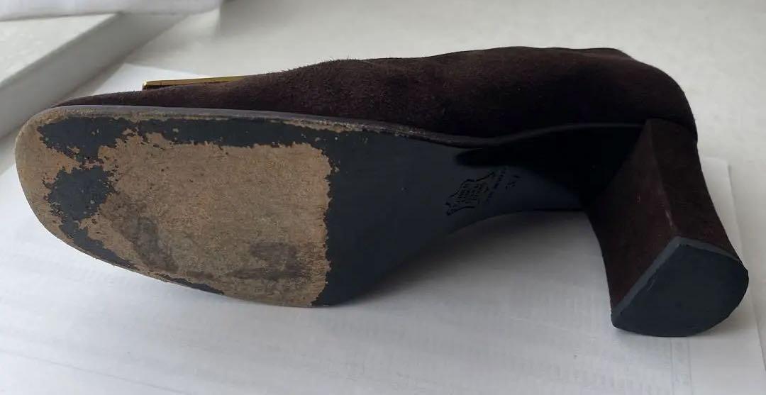 FENDI Shoes Pumps Heel FF EU 37 US 7 Suede Brown Authentic