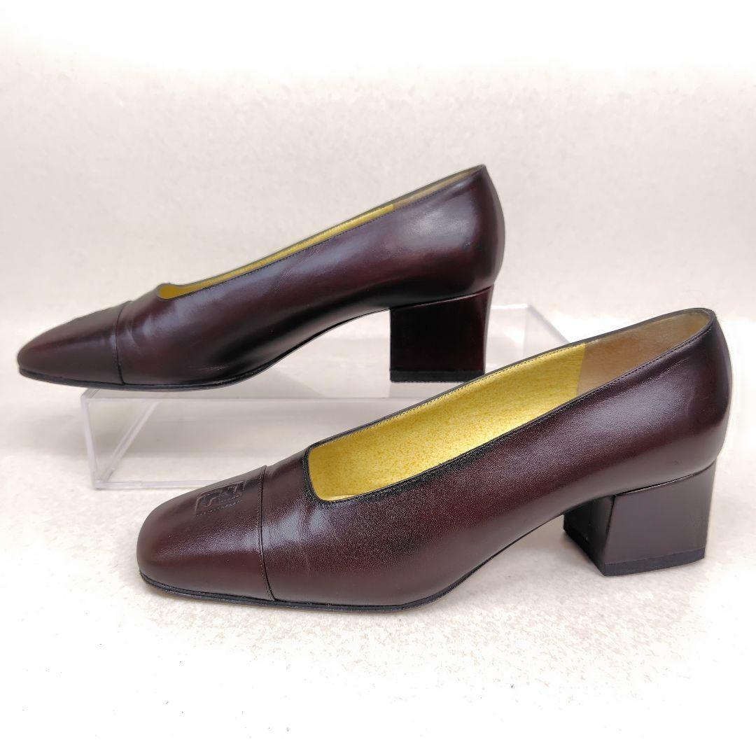 FENDI Shoes Pumps Heel FF EU 36.5 US 6.5 Dark Brown Authentic