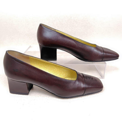 FENDI Shoes Pumps Heel FF EU 36.5 US 6.5 Dark Brown Authentic